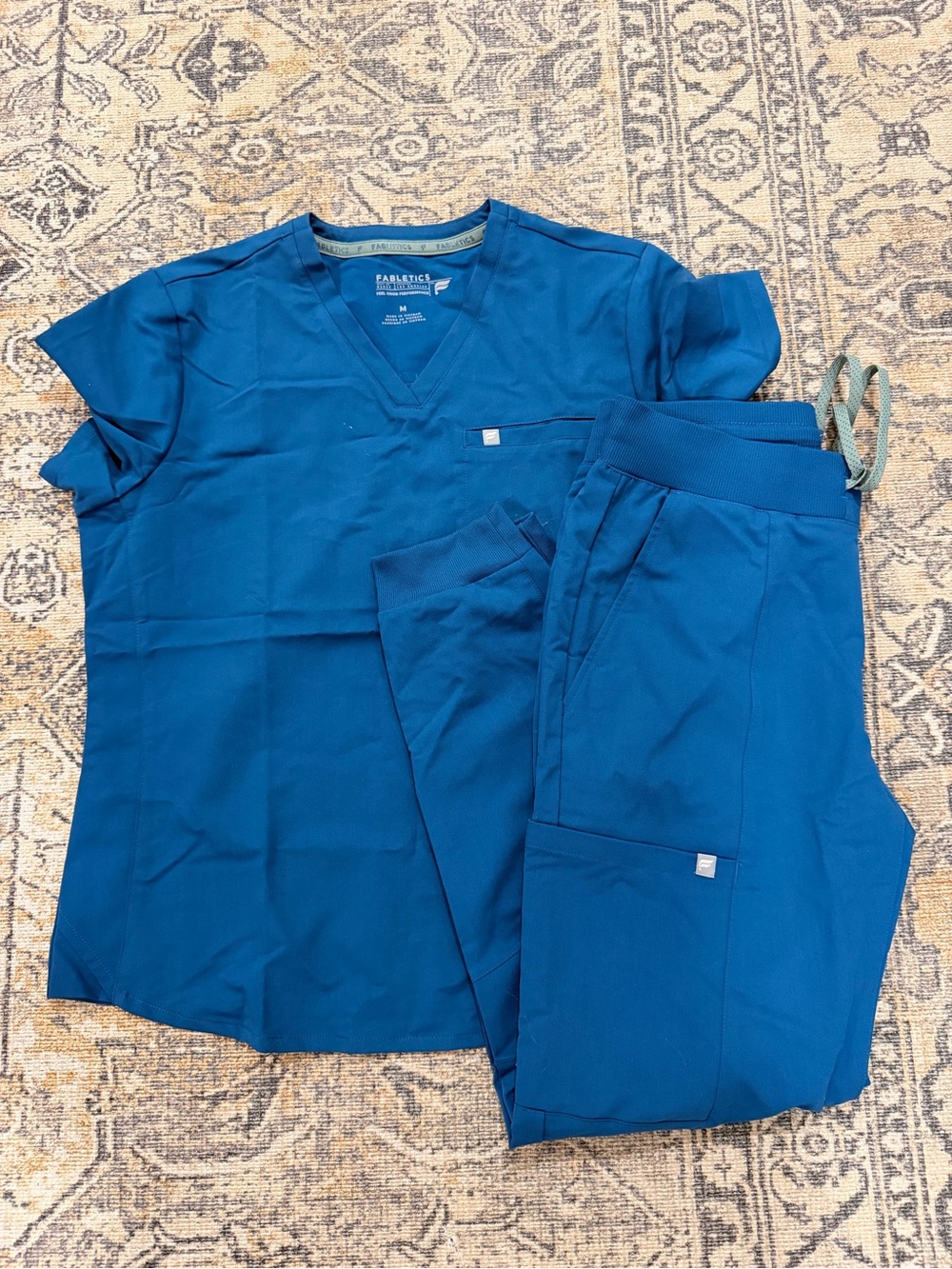 Fabletics Caribbean Blue scrub set